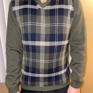 Brooks brothers fleece green argyle sweater